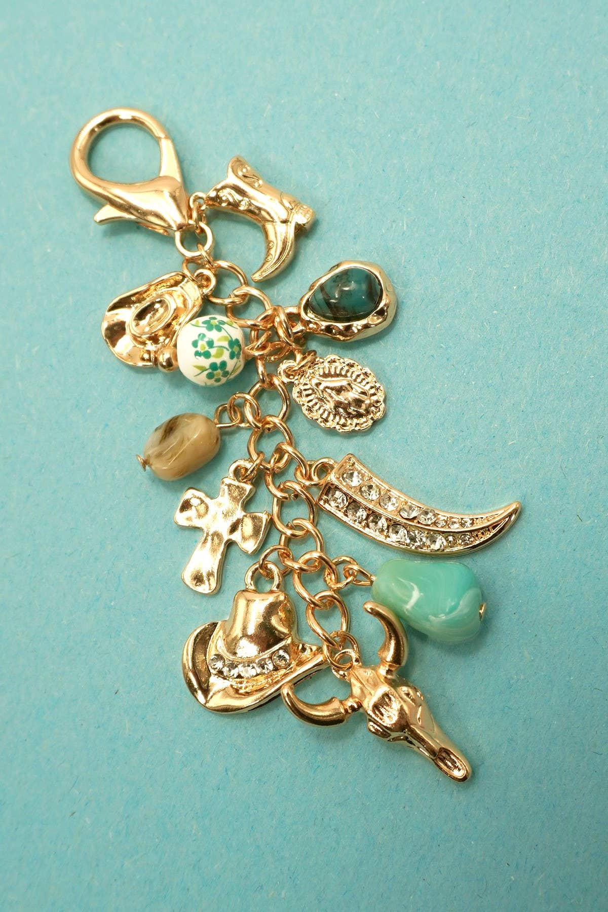Western Porcelain Cross, Boot, and Cowboy Hat Bag Charm { product_type }}