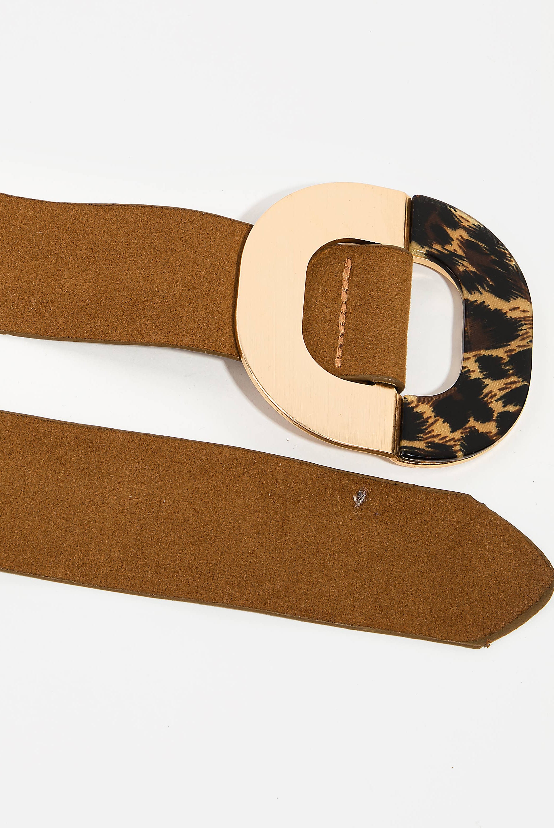 Brown Faux Leather Square Buckle Fashion Belt: BK { product_type }}