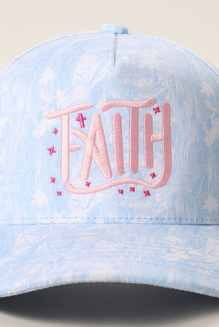 FAITH Embroidered Camo Trucker Hat: PINK CAMO / ONE SIZE { product_type }}