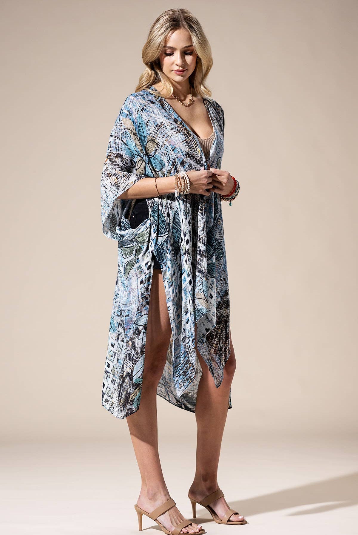 Denim Multi Kimono { product_type }}