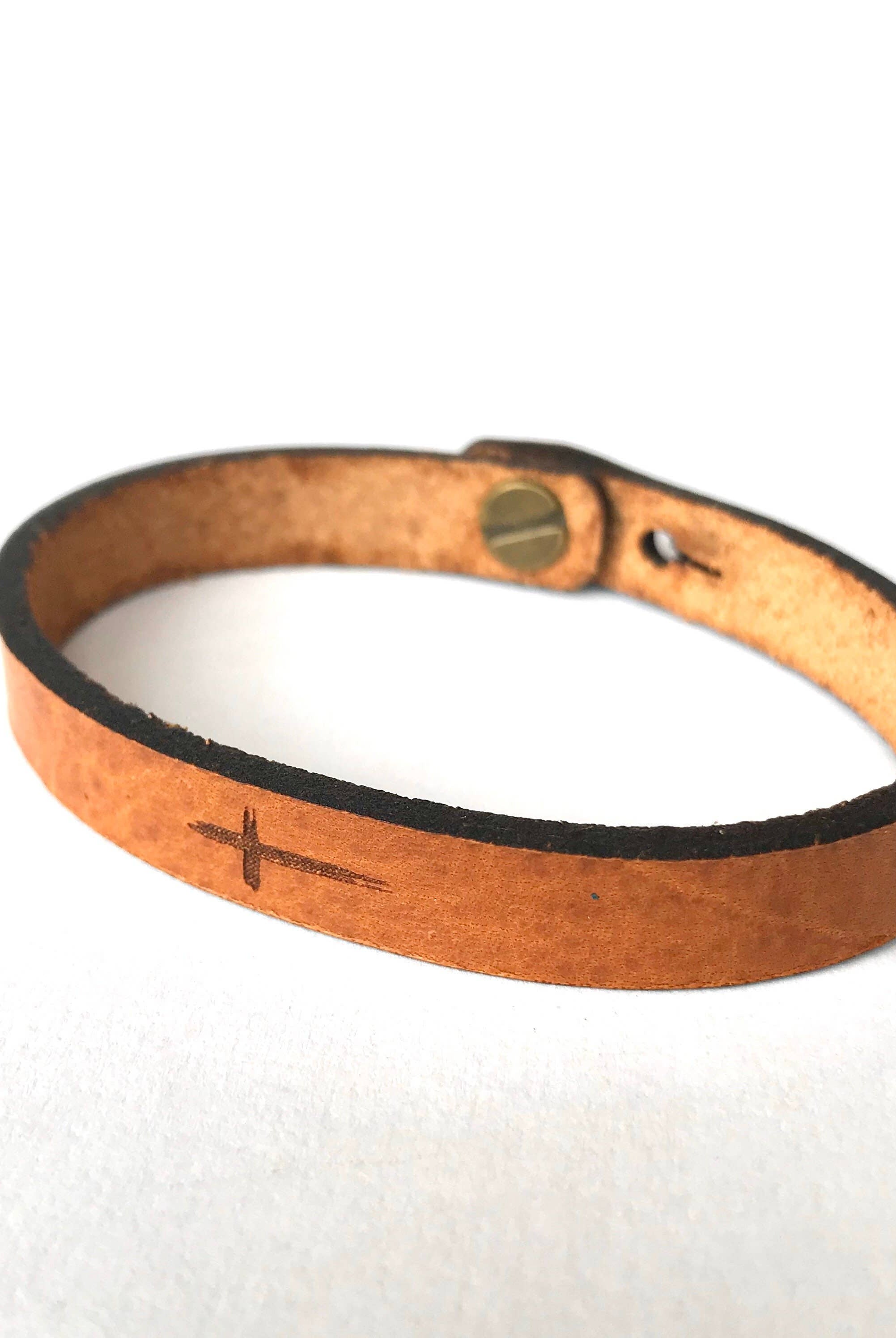 Cross Thin Leather Bracelet - Easter: Cross (Image) { product_type }}