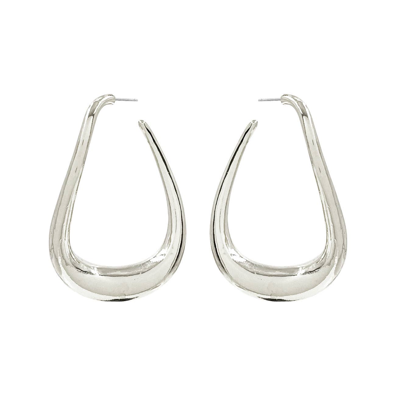 Silver Metal Hoop Earring-Accessories-What's Hot-Three Birdies Boutique, Women's Fashion Boutique Located in Kearney, MO