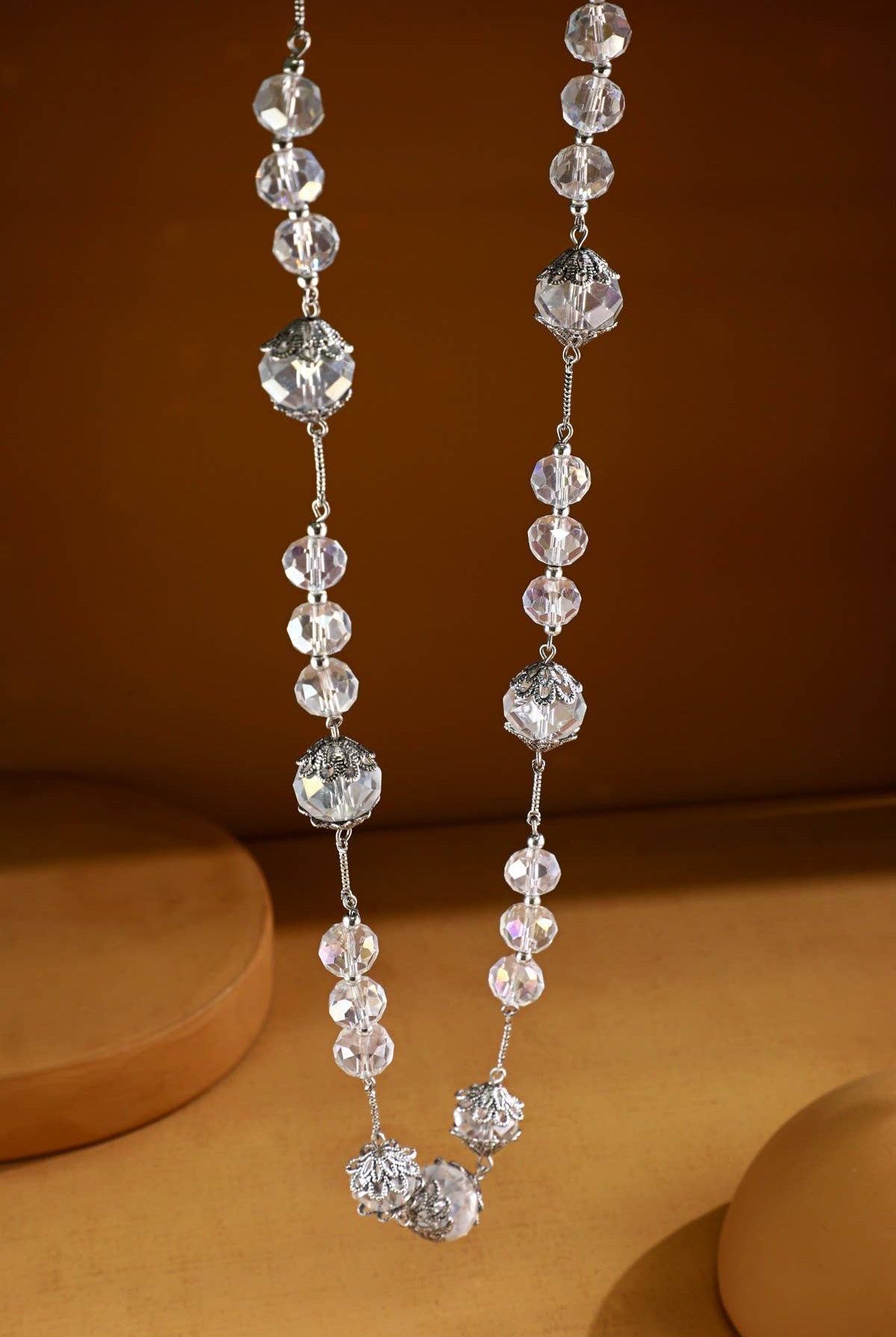 Long Beaded Necklace with Glass Pendant { product_type }}