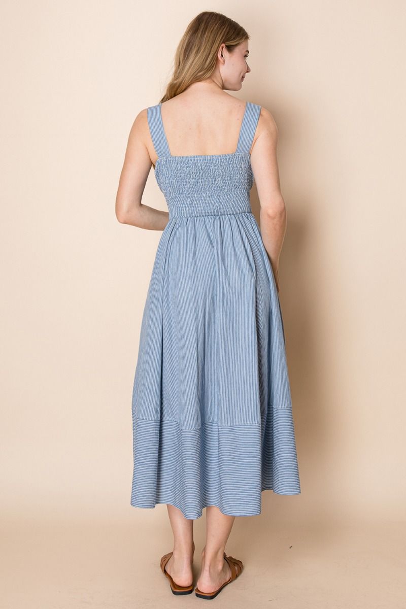 Denim Dress-Dresses-White Birch-Three Birdies Boutique, Women's Fashion Boutique Located in Kearney, MO