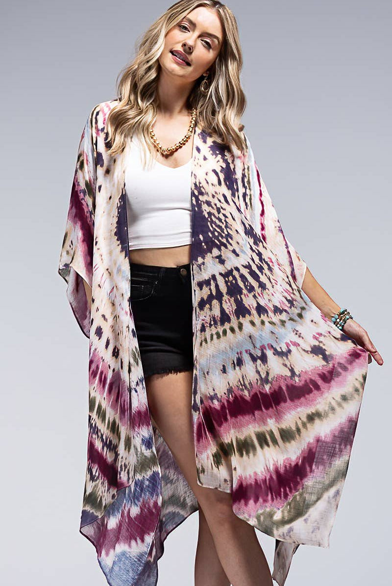 Tie-Dye Kimono Maroon { product_type }}