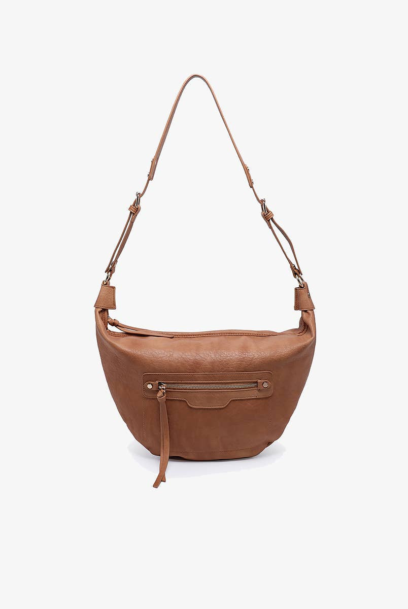 Leigh Distressed Hobo Bag: Dusty Blue { product_type }}