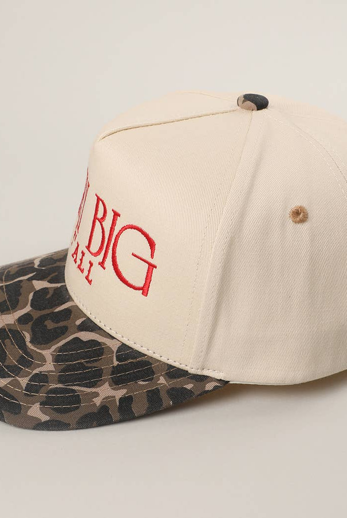 PRAY BIG Y'ALL Embroidery Two-Tone Trucker Hat: LEOPARD / One Size { product_type }}