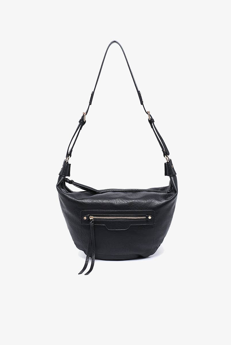 Leigh Distressed Hobo Bag: Dusty Blue { product_type }}