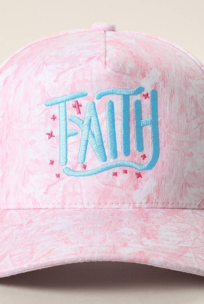 FAITH Embroidered Camo Trucker Hat: PINK CAMO / ONE SIZE { product_type }}