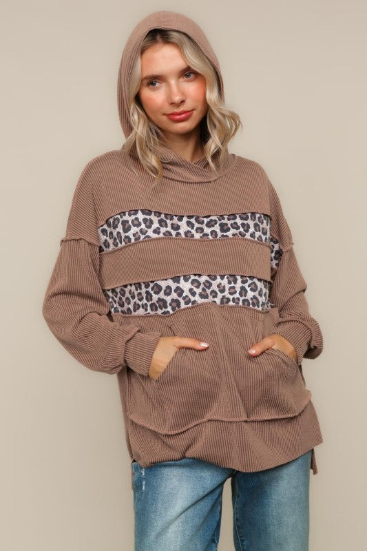 Leopard Print Pullover Hoodie-Sweaters-Haptics-Three Birdies Boutique, Women's Fashion Boutique Located in Kearney, MO