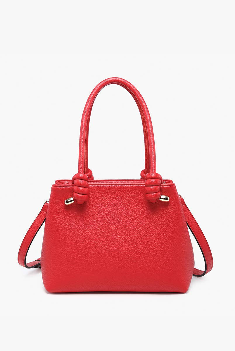 Blair Classic Satchel with Knotted Handles & Long Strap - Cherry Red { product_type }}