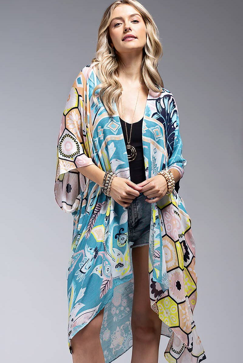Tropical Pattern Kimono { product_type }}