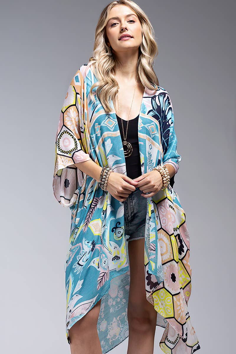 Tropical Pattern Kimono { product_type }}