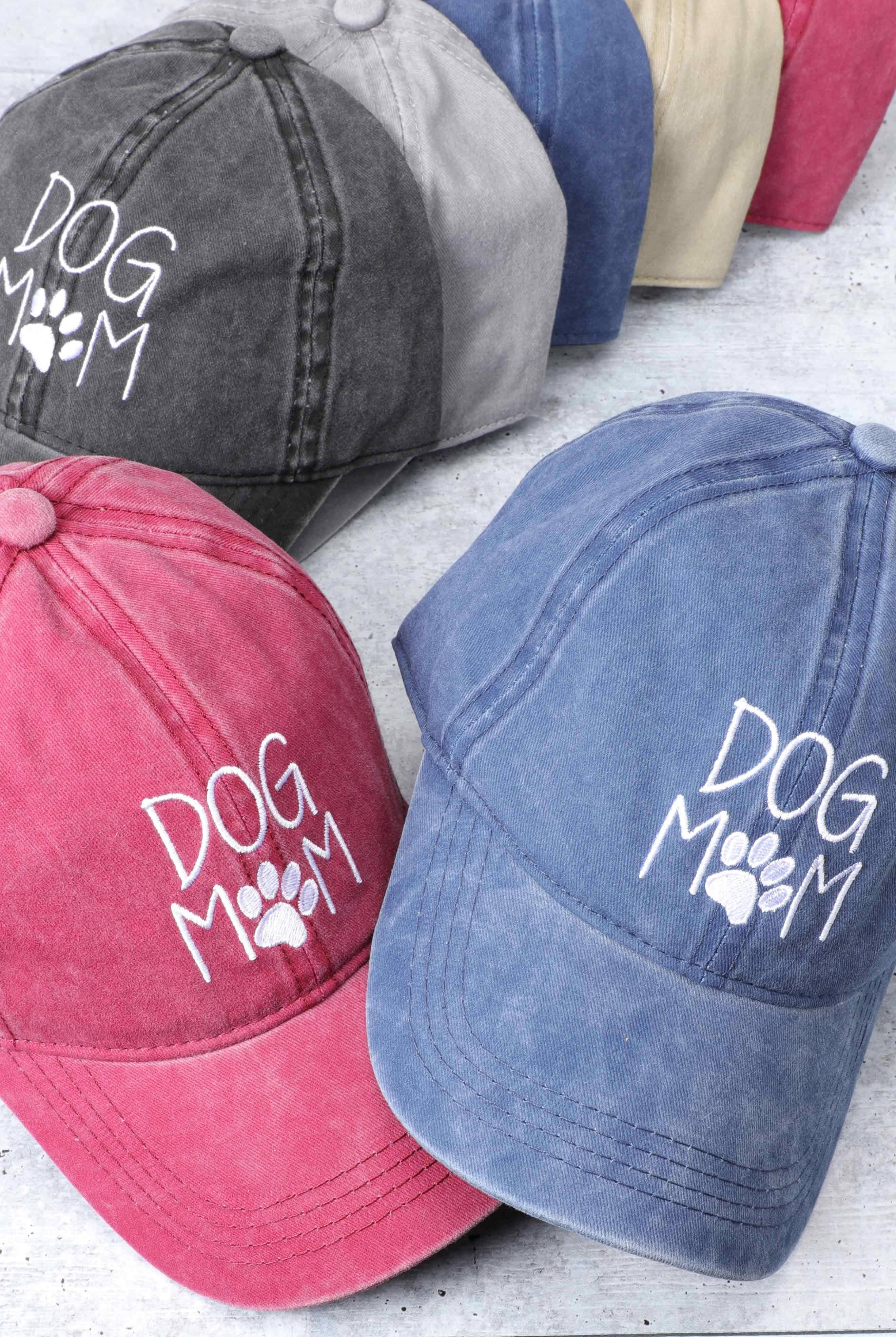 DOG MOM Embroidered Cotton Baseball Caps Dad Hat: DUSTY PINK / One Size { product_type }}