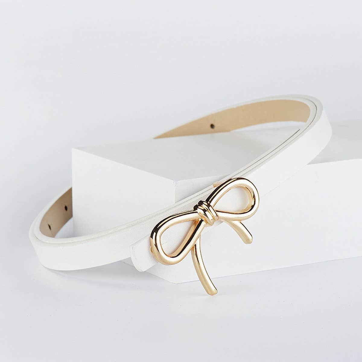 Bow Skinny Belt | White { product_type }}