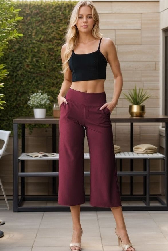 Crop Wide Leg Dress Pants { product_type }}