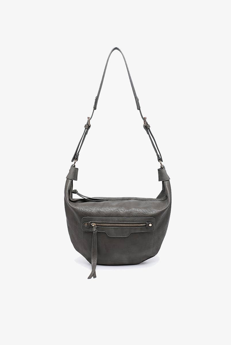 Leigh Distressed Hobo Bag: Dusty Blue { product_type }}