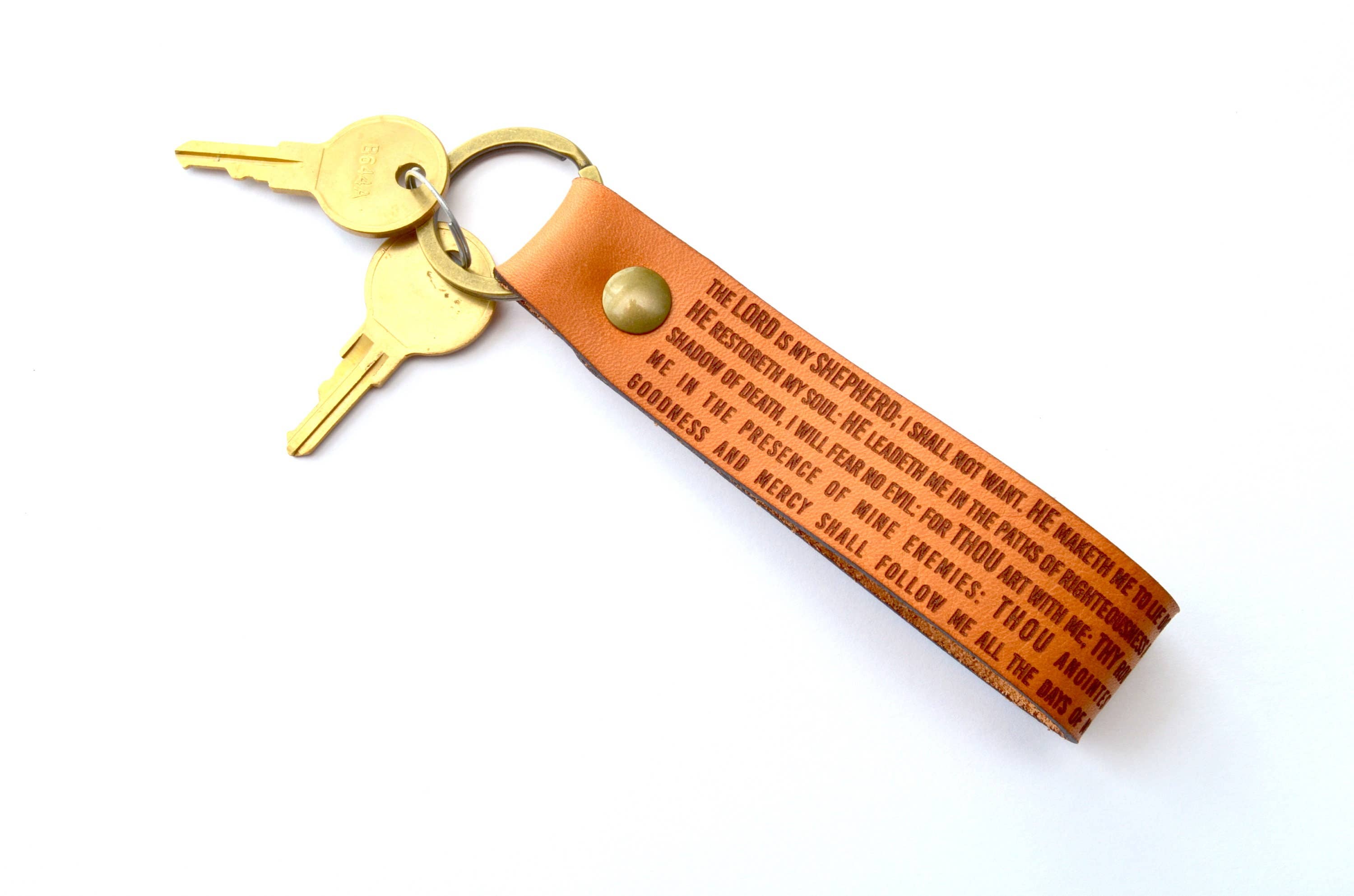 Psalms 23 Leather Keychain-New Market Farmhouse-Three Birdies Boutique, Women's Fashion Boutique Located in Kearney, MO