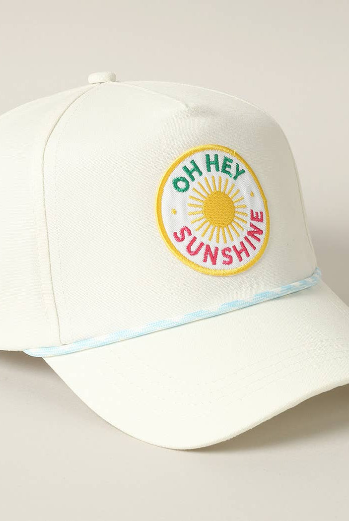 Oh Hey Sunshine Embroidery Patch Trucker Hat: MULTI / ONE SIZE { product_type }}