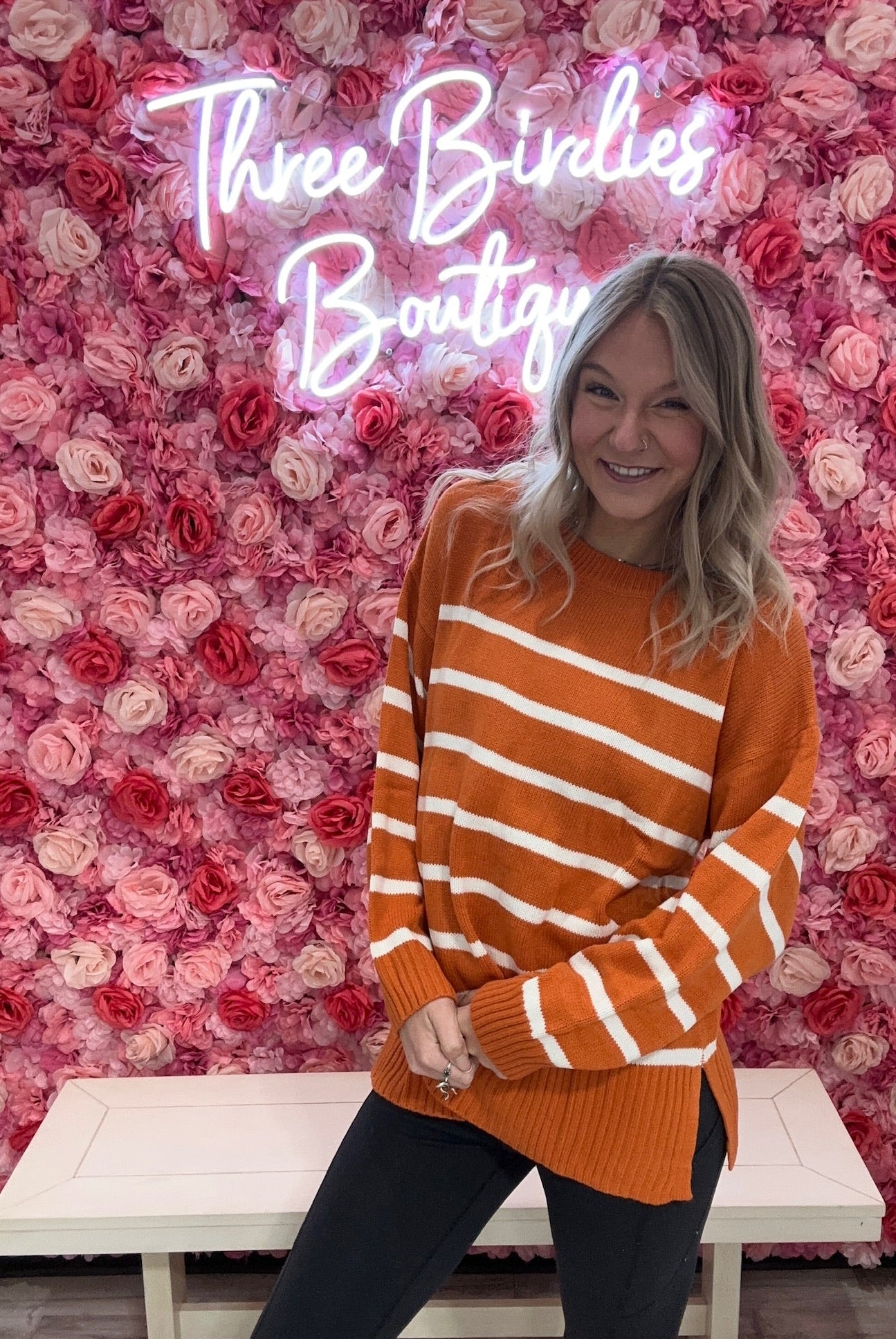 Striped Sweater-Sweaters-Haptics-Three Birdies Boutique, Women's Fashion Boutique Located in Kearney, MO