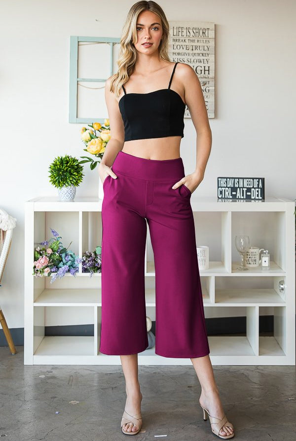 Crop Wide Leg Dress Pants { product_type }}