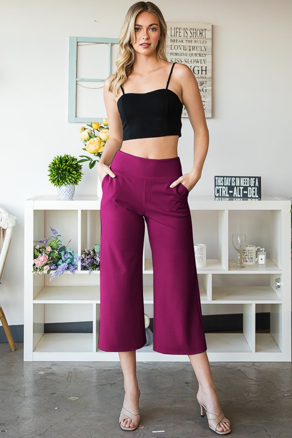 Crop Wide Leg Dress Pants { product_type }}