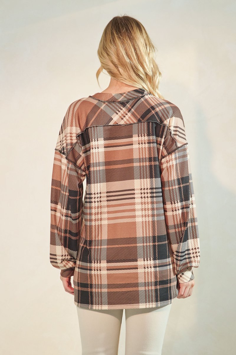 Brown Plaid Long Sleeve { product_type }}