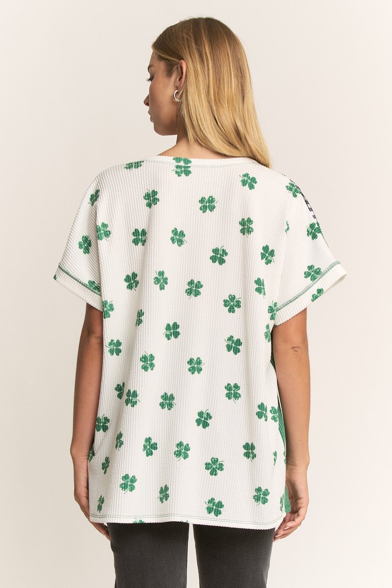 St Patrick's Day Plaid Blouse-Shirts & Tops-Heimish-Three Birdies Boutique, Women's Fashion Boutique Located in Kearney, MO