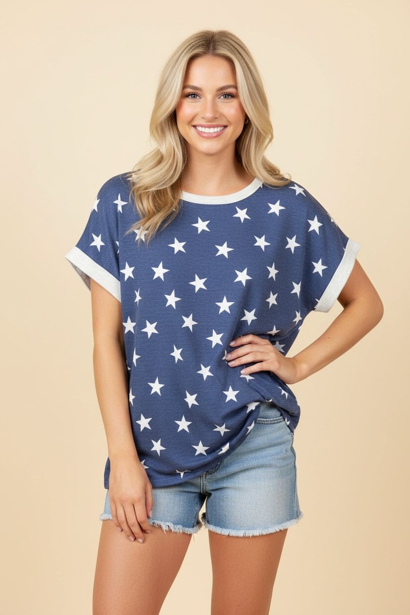 Navy Star Top { product_type }}