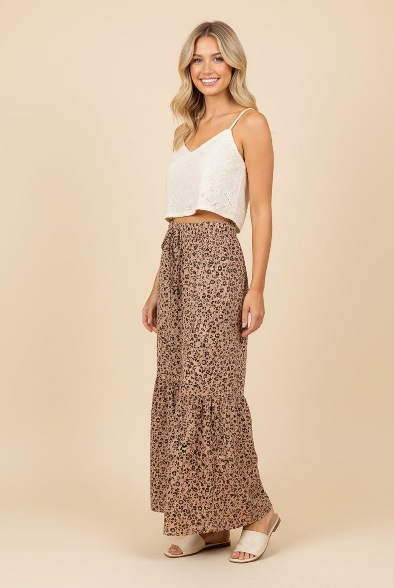 Wide Leg Leopard Print Pants { product_type }}