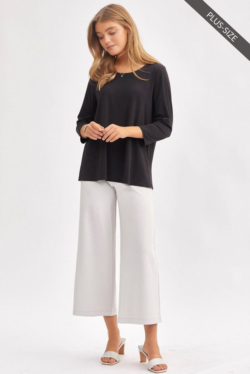 Round Neck 3/4 Sleeve Top-Dresses-Dear Scarlett-Three Birdies Boutique, Women's Fashion Boutique Located in Kearney, MO