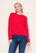 Red Textured Sweater-Sweaters-White Birch-Three Birdies Boutique, Women's Fashion Boutique Located in Kearney, MO