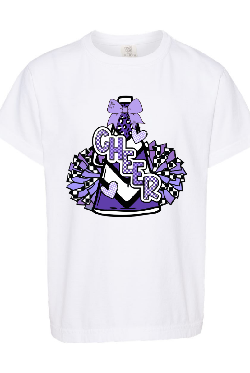 Purple Cheer Megaphone Graphic Tee { product_type }}