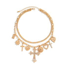 Charm Necklace – Layered Multi Cross Charms { product_type }}