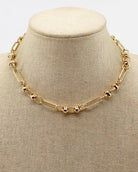 Gold Textured Multi Design Chain Necklace { product_type }}