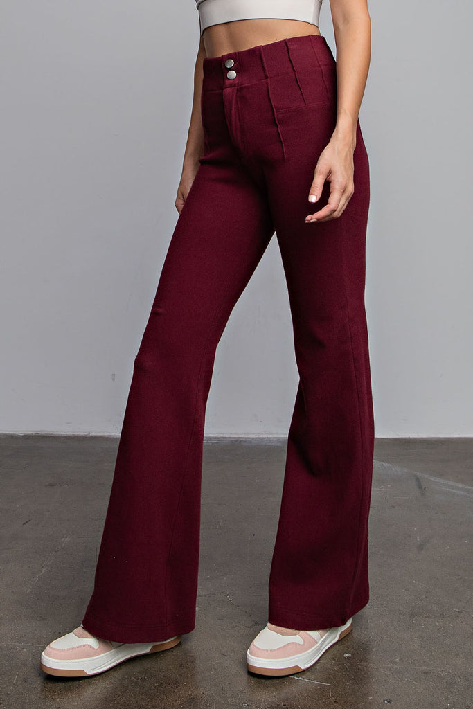 Rae Mode Cotton Stretch Twill Flared Pants-Flare-Rae Mode-Three Birdies Boutique, Women's Fashion Boutique Located in Kearney, MO