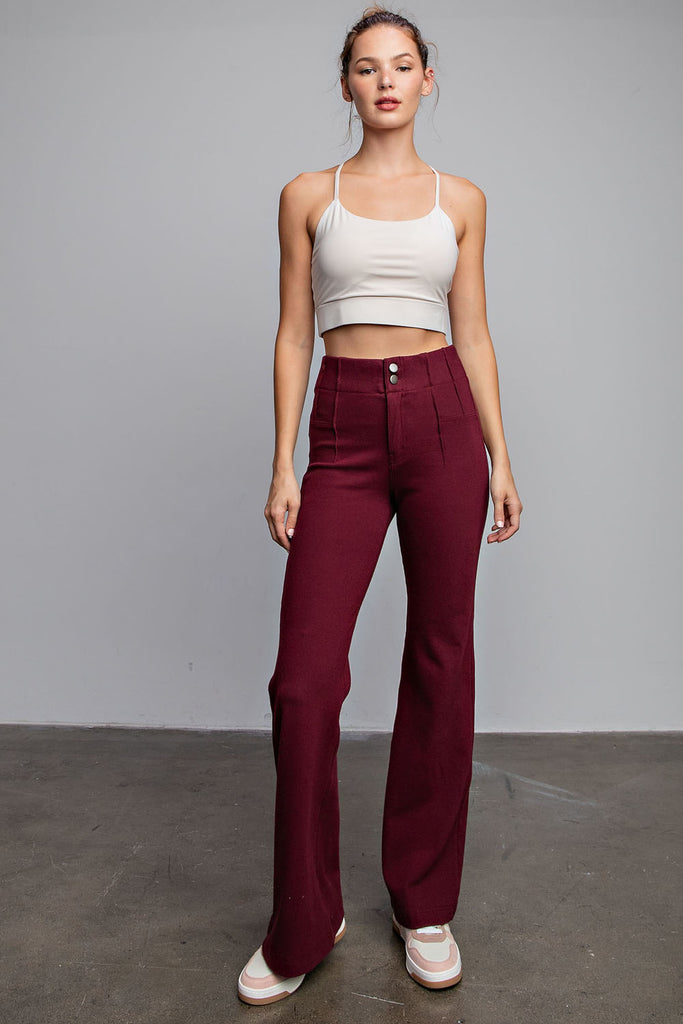 Rae Mode Cotton Stretch Twill Flared Pants-Flare-Rae Mode-Three Birdies Boutique, Women's Fashion Boutique Located in Kearney, MO