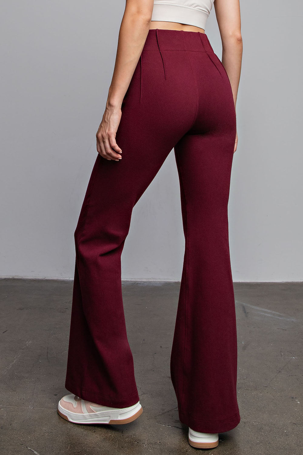Flared stretch trousers