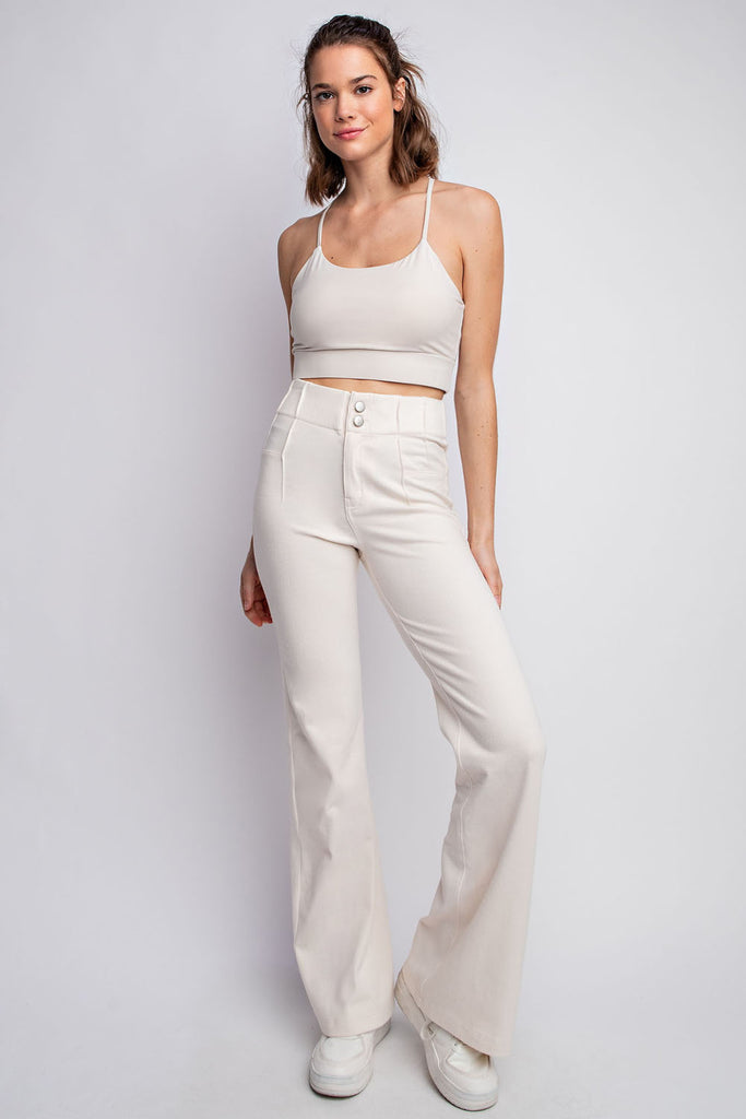 Rae Mode Cotton Stretch Twill Flared Pants-Flare-Rae Mode-Three Birdies Boutique, Women's Fashion Boutique Located in Kearney, MO