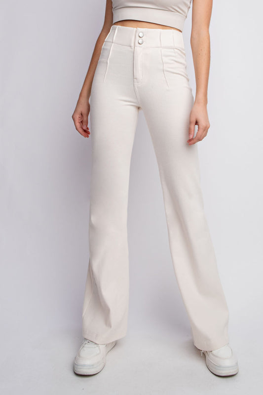 Flared twill trousers