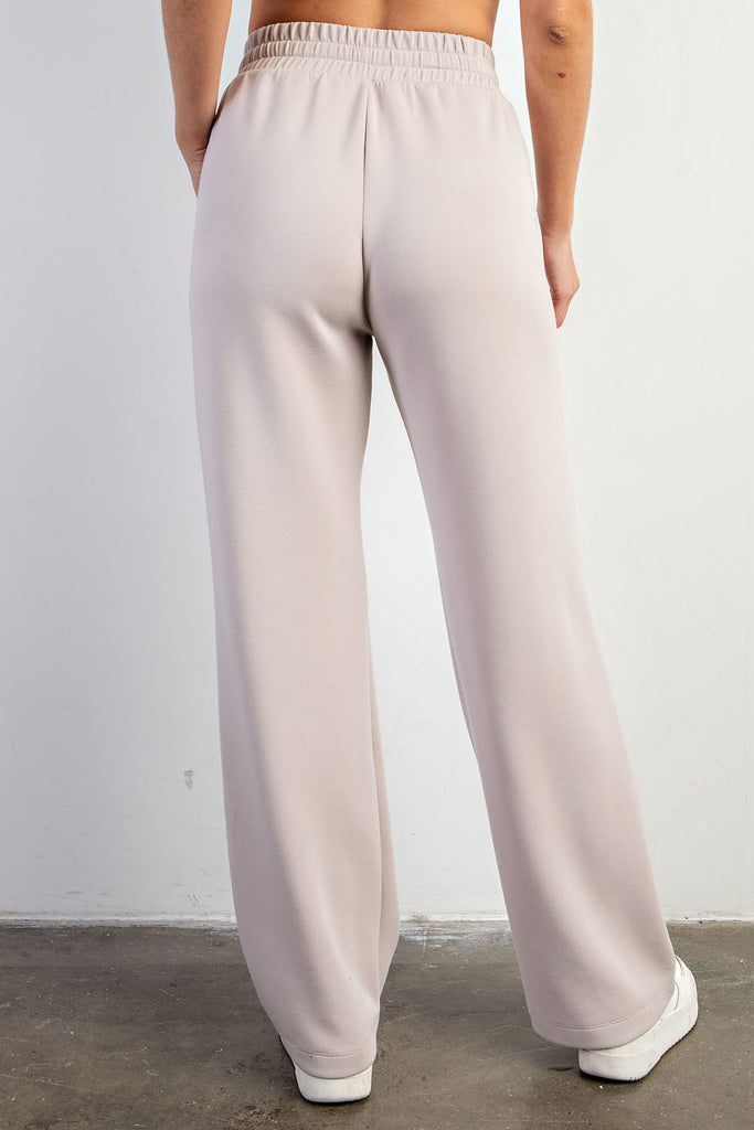 Rae Mode Straight Lounge Pants in Mocha Cream-Joggers-Rae Mode-Three Birdies Boutique, Women's Fashion Boutique Located in Kearney, MO