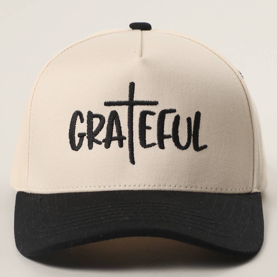 GRATEFUL Embroidery Two-Tone Trucker Hat: COW / One Size { product_type }}