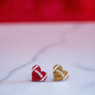 Kansas City Football Glitter Football Heart Studs { product_type }}