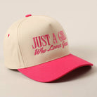 Just A Girl Who Loves Jesus Embroidery Trucker Hat - Hot Pink { product_type }}