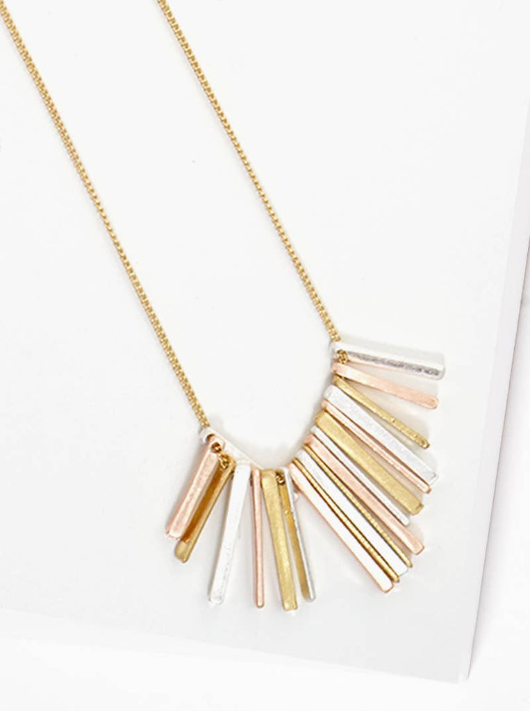 Metal Bar Tassel Necklace-Jewelry-Wild Honey-Three Birdies Boutique, Women's Fashion Boutique Located in Kearney, MO