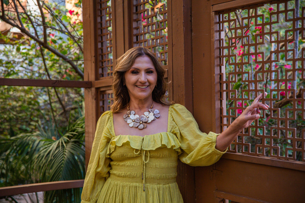 Rosalia Necklace: Ivory/Turquoise-Organic Tagua Jewelry-Three Birdies Boutique, Women's Fashion Boutique Located in Kearney, MO