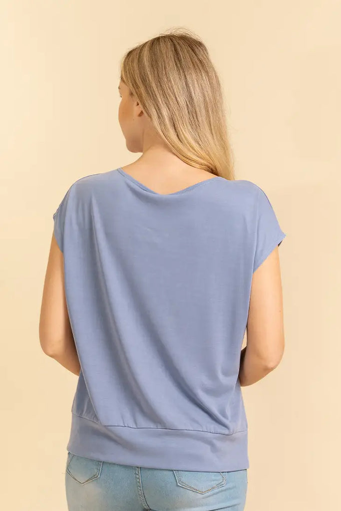 Twist Front Knot Blouse-Shirts & Tops-Sew In Love-Three Birdies Boutique, Women's Fashion Boutique Located in Kearney, MO
