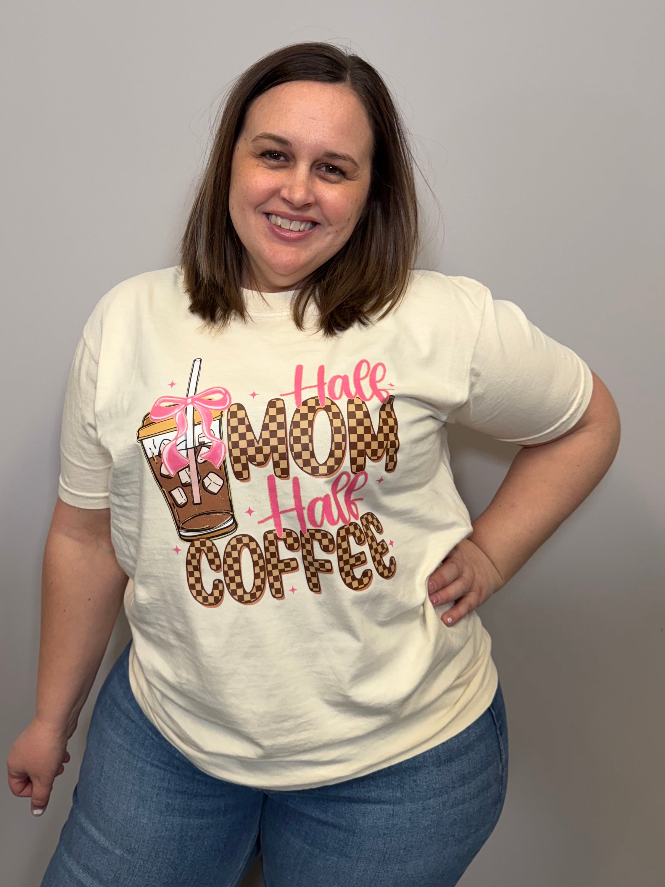 Half Mom Half Coffee Graphic Tee { product_type }}