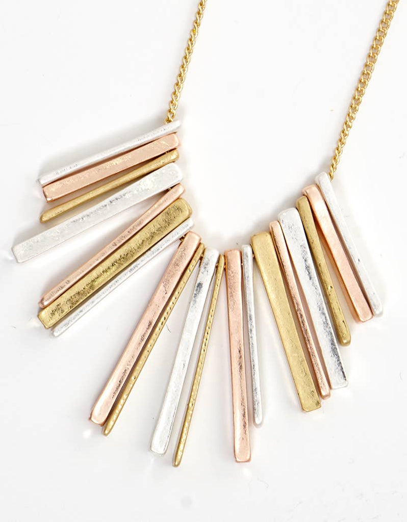 Metal Bar Tassel Necklace-Jewelry-Wild Honey-Three Birdies Boutique, Women's Fashion Boutique Located in Kearney, MO