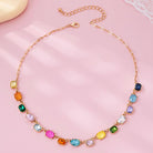 Multicolor Gemstone Link Necklace { product_type }}